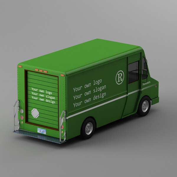 courier delivery truck purolator 3d model - Purolator Courier truck Morgan Olson van... by Leeift